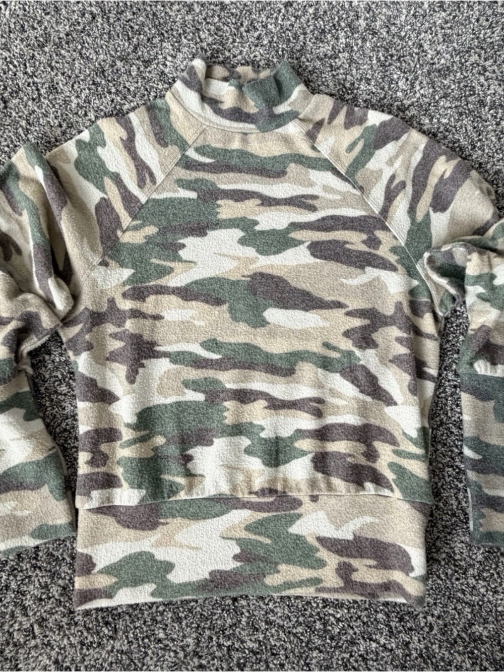 Maeve Anthropologie Camo Sweater XS Mock Neck Pullover Womens